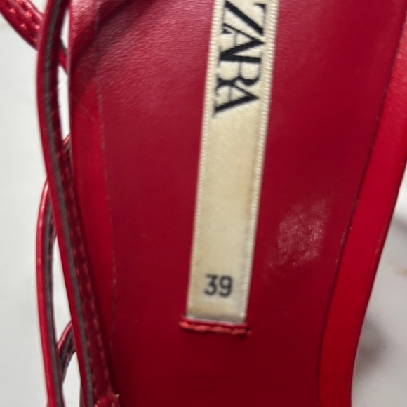 Zara Women's Bold Red Sandals - Picture 7 of 15